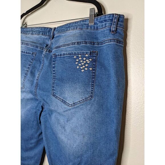 Indigo Thread Co. Visible Mending Plus Skinny Jeans 22W - Picture 8 of 11